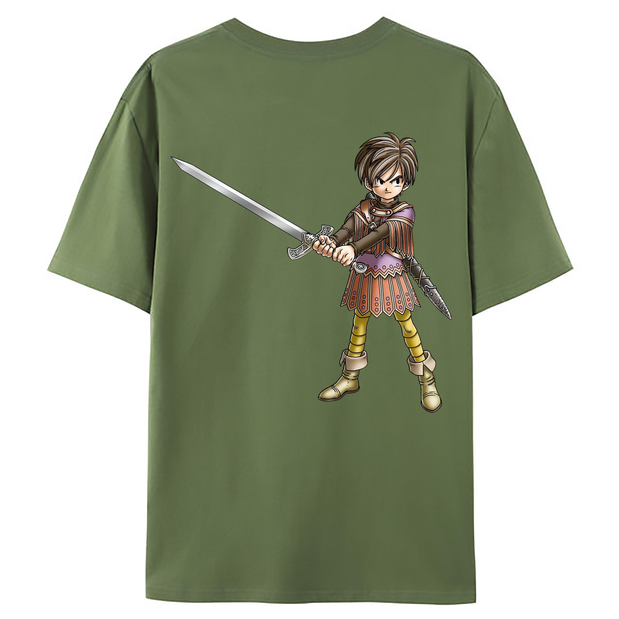 （画像用） ドラゴンクエスト Doragon Kuesuto Dragon Quest 綿100％ メンズ半袖Tシャツ（バックプリント） 通気性